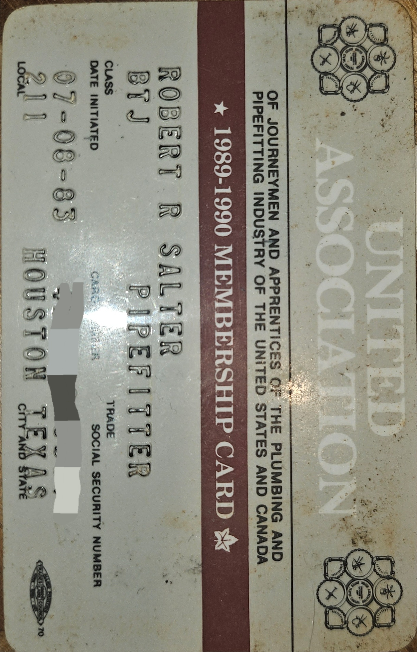 Local 211 Union Card